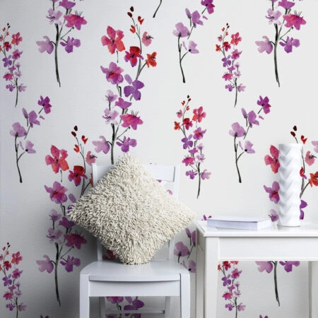 Αυτοκόλλητη Ταπετσαρία τοίχου WATERCOLOR 1 - Floral - Λουλουδια Sticky 1