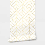 Αυτοκόλλητη Ταπετσαρία τοίχου WHITE GOLD ART DECO DIAMOND
