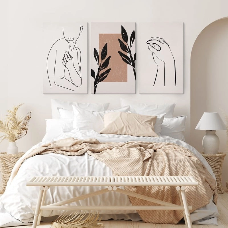 OUTLET Σετ Τριπτυχος Πινακας σε καμβά WOMEN IN ART 30cm x 50cm