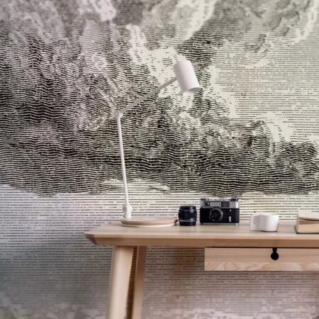 Αυτοκόλλητη Ταπετσαρία τοίχου WOODCUT CLOUD - Τοπία Sticky 1