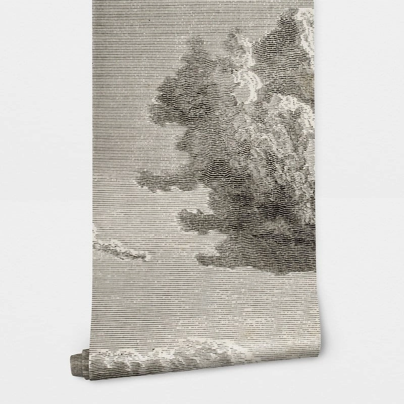 Αυτοκόλλητη Ταπετσαρία τοίχου WOODCUT CLOUD