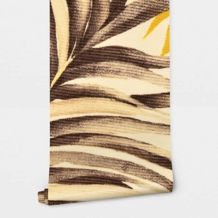 Αυτοκόλλητη Ταπετσαρία τοίχου YELLOW AND BROWN PALM LEAVES - Tropical Sticky 2