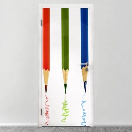 Αυτοκολλητο Πορτας COLORED PENCILS ISOLATED - Αλλα