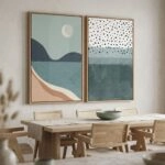 Σετ Δίπτυχος Πινακας σε καμβά ABSTRACT SEA VIEW