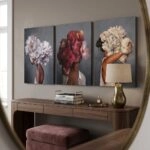 Σετ Τριπτυχος Πινακας σε καμβά WOMEN FLOWER HEADS