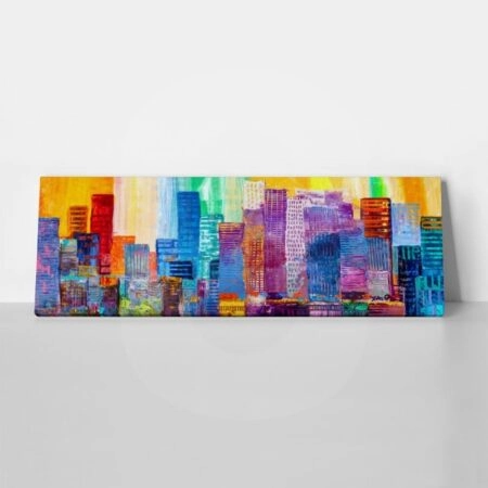 Πίνακας Πανοραμικός ABSTRACT PAINTING OF URBAN SKYSCRAPERS - Πολεις και Αρχιτεκτονικη Sticky 1