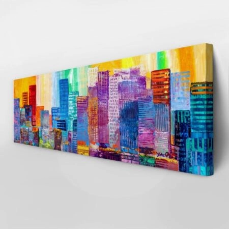 Πίνακας Πανοραμικός ABSTRACT PAINTING OF URBAN SKYSCRAPERS - Πολεις και Αρχιτεκτονικη Sticky 3