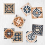 Αυτοκόλλητα Πλακάκια BEIGE AND BLUE CLASSIC SET 8 τμχ