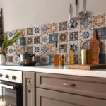 Αυτοκόλλητα Πλακάκια BEIGE AND BLUE CLASSIC SET 8 τμχ