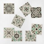 Αυτοκόλλητα Πλακάκια BLACK AND TURQUOISE CLASSIC SET 8 τμχ