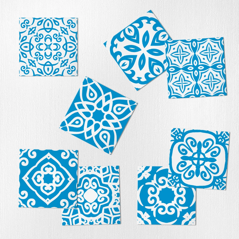 Αυτοκόλλητα Πλακάκια BLUE AND WHITE CLASSIC SET 8 τμχ