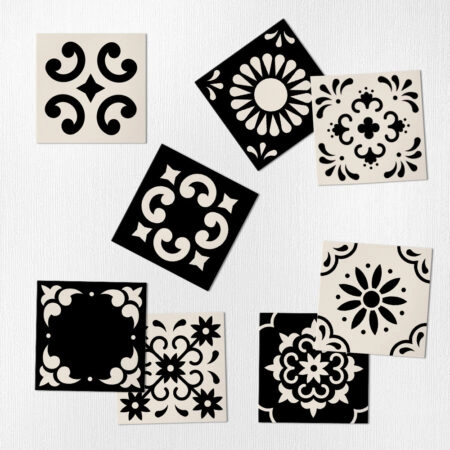 Αυτοκόλλητα Πλακάκια CLASSIC BLACK VINTAGE SET 8 τμχ - Αυτοκόλλητα Πλακακια Sticky 1