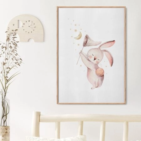 Πόστερ CUTE RABBIT WITH STARS - Παιδικά