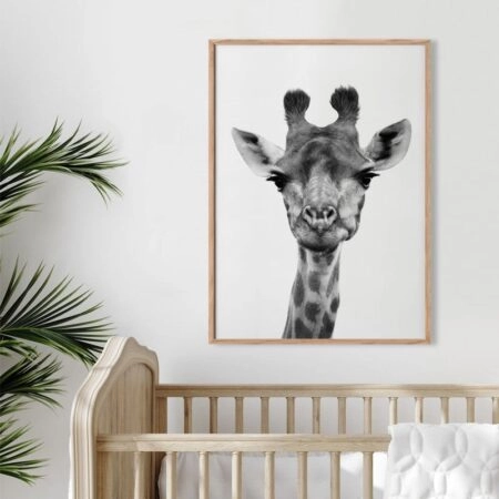 Πόστερ GIRAFFE CLOSEUP BW - Παιδικά