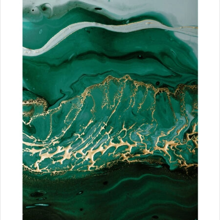 Πόστερ GREEN ACRYLIC WAVES - Abstract - Αφηρημένα Sticky 2
