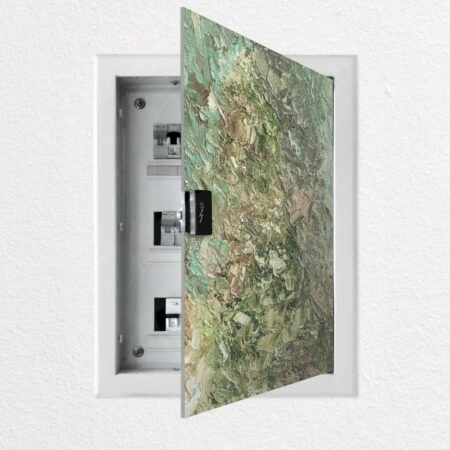 Aυτοκόλλητο ηλεκτρολογικού πίνακα GREEN ABSTRACT PALETTE KNIFE - Αυτοκολλητα για ηλεκτρολογικούς πίνακες Sticky 1