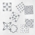 Αυτοκόλλητα Πλακάκια ΣΕΤ GREY VINTAGE SET 8 τμχ