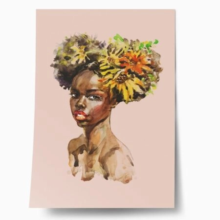Πόστερ LADY PAINTING WITH FLOWERS ON HEAD - Πορτραιτα - Φιγουρες Sticky 1