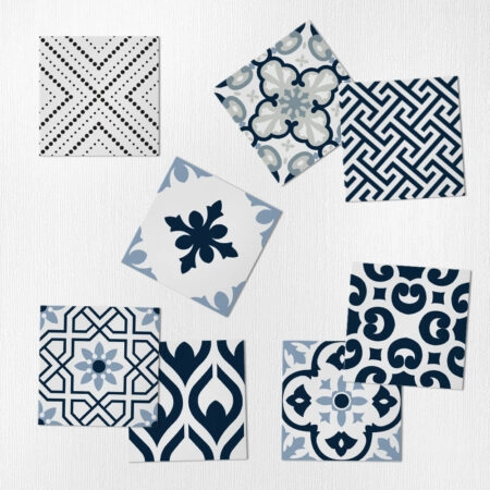 Αυτοκόλλητα Πλακάκια LIGHT BLUE VINTAGE SET 8 τμχ - Αυτοκόλλητα Πλακακια Sticky 1