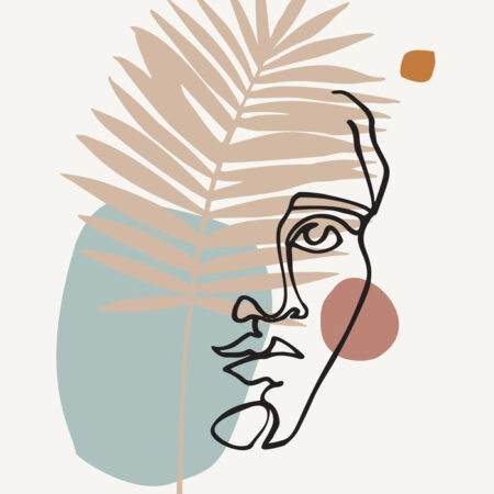 Πόστερ MINIMAL FLORAL FACE - Abstract - Αφηρημένα Sticky 7