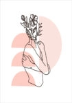 Πόστερ MINIMALISTIC WOMEN FACES WITH FLOWERS 1