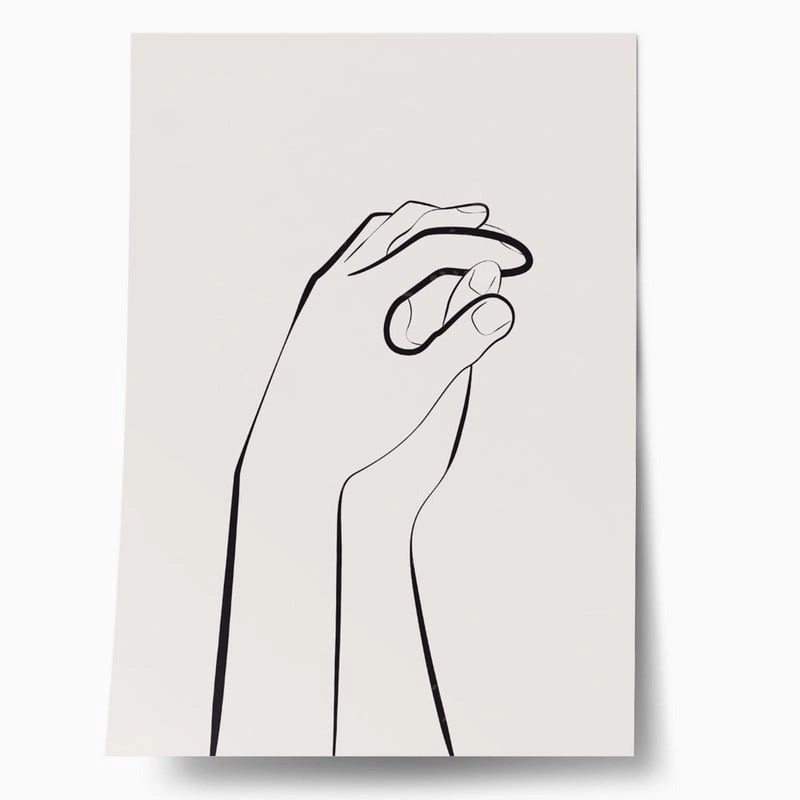 Πόστερ MINIMALIST HANDS LINE ART