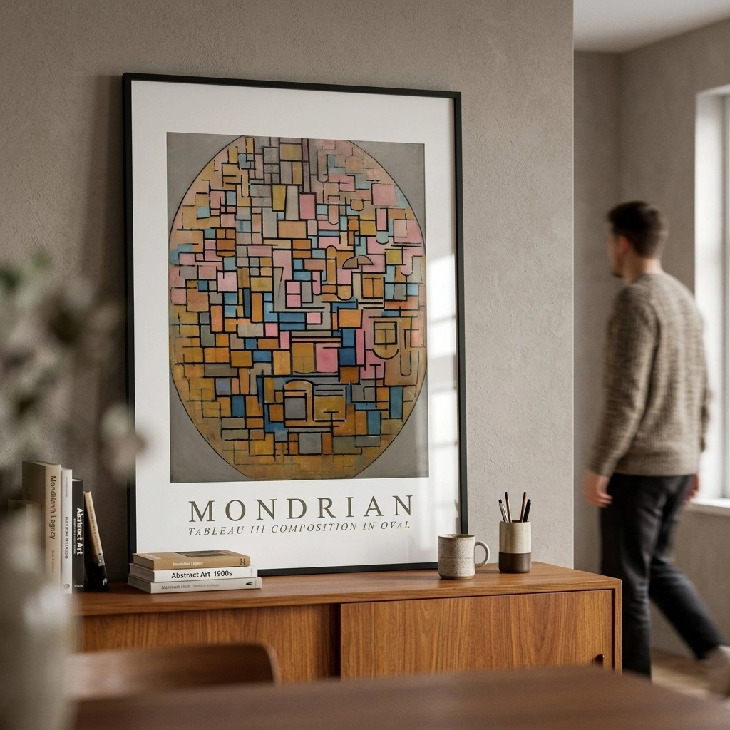Πόστερ MONDRIAN - TABLEAU III COMPOSITION IN OVAL