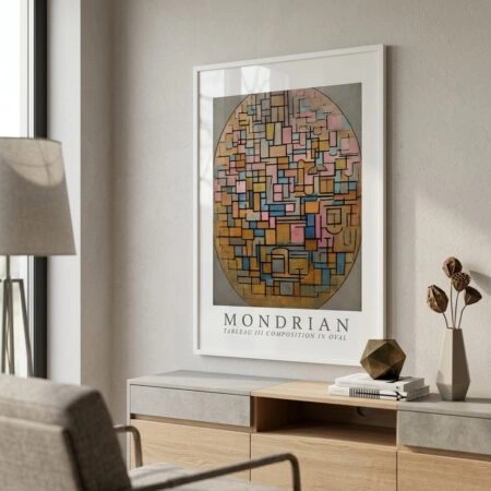 Πόστερ MONDRIAN - TABLEAU III COMPOSITION IN OVAL - Διασημοι Ζωγραφοι Sticky 4