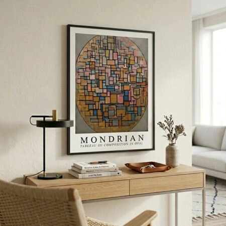 Πόστερ MONDRIAN - TABLEAU III COMPOSITION IN OVAL - Διασημοι Ζωγραφοι Sticky 5