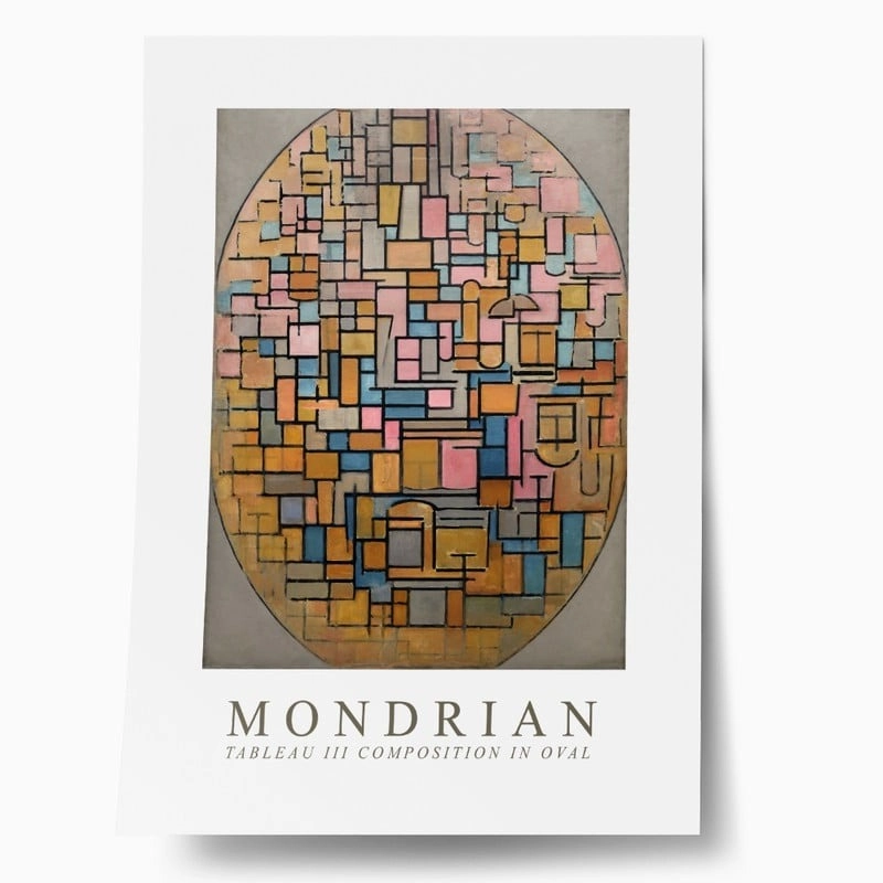 Πόστερ MONDRIAN - TABLEAU III COMPOSITION IN OVAL
