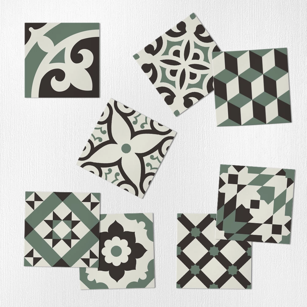 Αυτοκόλλητα Πλακάκια OLIVE CLASSIC SET 8 τμχ