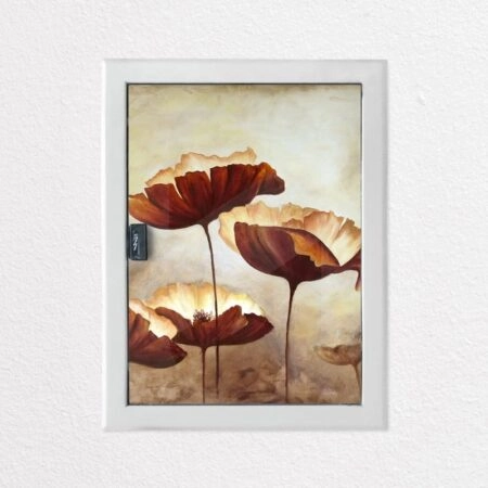 Aυτοκόλλητο ηλεκτρολογικού πίνακα PAINTING POPPIES TEXTURE BROWN - Αυτοκολλητα για ηλεκτρολογικούς πίνακες