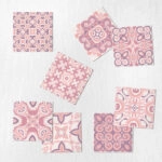 Αυτοκόλλητα Πλακάκια PINK CLASSIC SET 8 τμχ