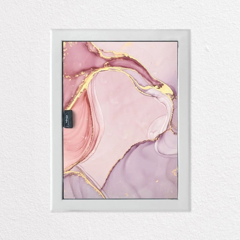 Aυτοκόλλητο ηλεκτρολογικού πίνακα PINK AND GOLD MARBLE PAINT