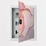 Aυτοκόλλητο ηλεκτρολογικού πίνακα PINK AND GOLD MARBLE PAINT
