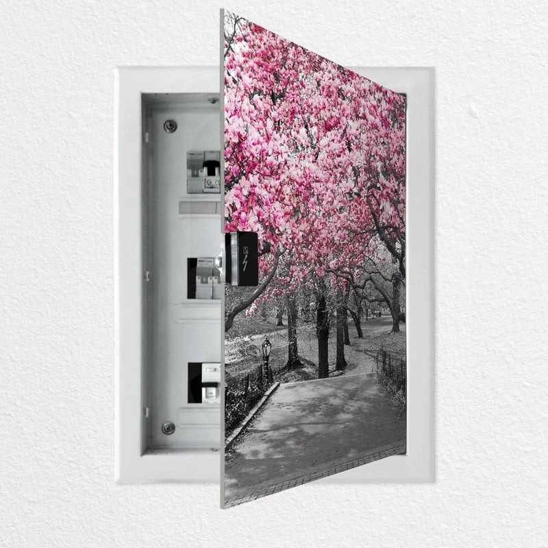 Aυτοκόλλητο ηλεκτρολογικού πίνακα PINK BLOSSOM PARK