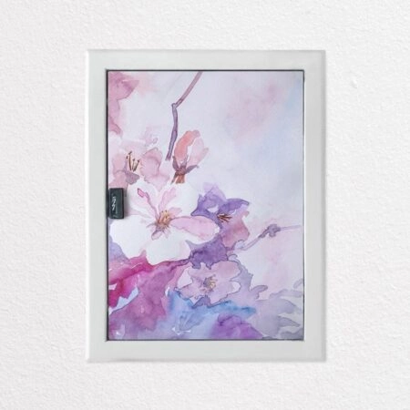 Aυτοκόλλητο ηλεκτρολογικού πίνακα PINK FLOWERS WATERCOLOR - Αυτοκολλητα για ηλεκτρολογικούς πίνακες