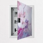 Aυτοκόλλητο ηλεκτρολογικού πίνακα PINK FLOWERS WATERCOLOR