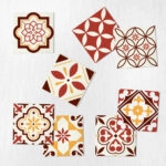 Αυτοκόλλητα Πλακάκια RED AND YELLOW CLASSIC SET 8 τμχ