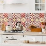 Αυτοκόλλητα Πλακάκια RED AND YELLOW CLASSIC SET 8 τμχ