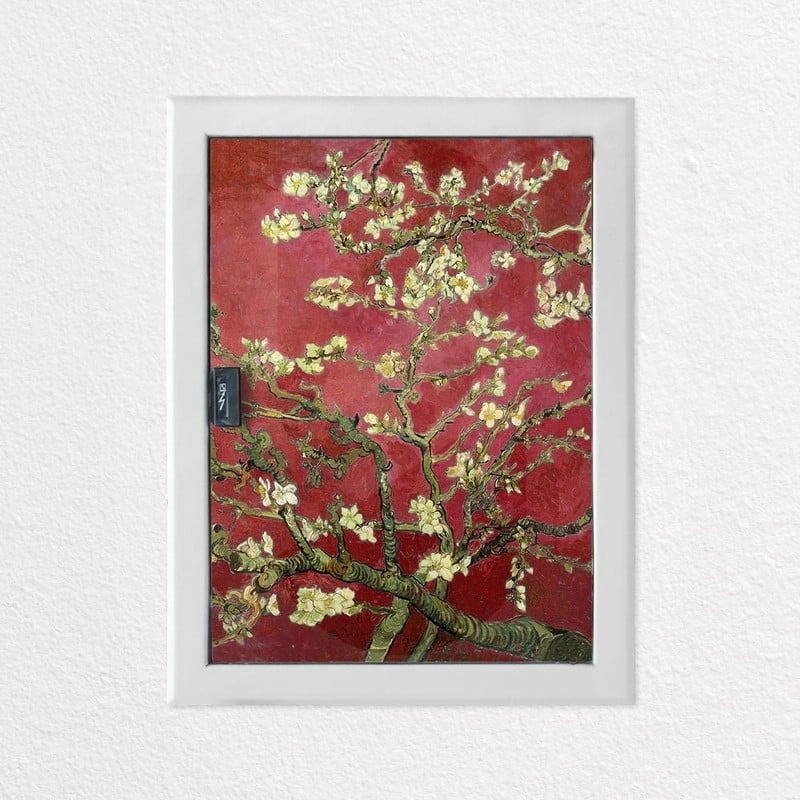 Aυτοκόλλητο ηλεκτρολογικού πίνακα VAN GOGH - ALMOND BLOSSOM RED