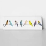 Πίνακας Πανοραμικός WATERCOLOR BIRDS ON WIRE