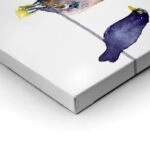 Πίνακας Πανοραμικός WATERCOLOR BIRDS ON WIRE