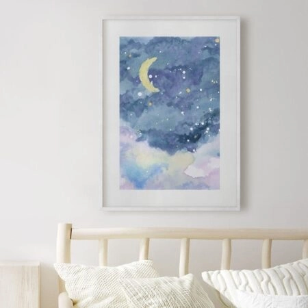 Πόστερ WATERCOLOR NIGHT SKY - Παιδικά