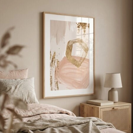 Πόστερ ACRYLIC PAINT GOLD AND PINK - Abstract - Αφηρημένα Sticky 5