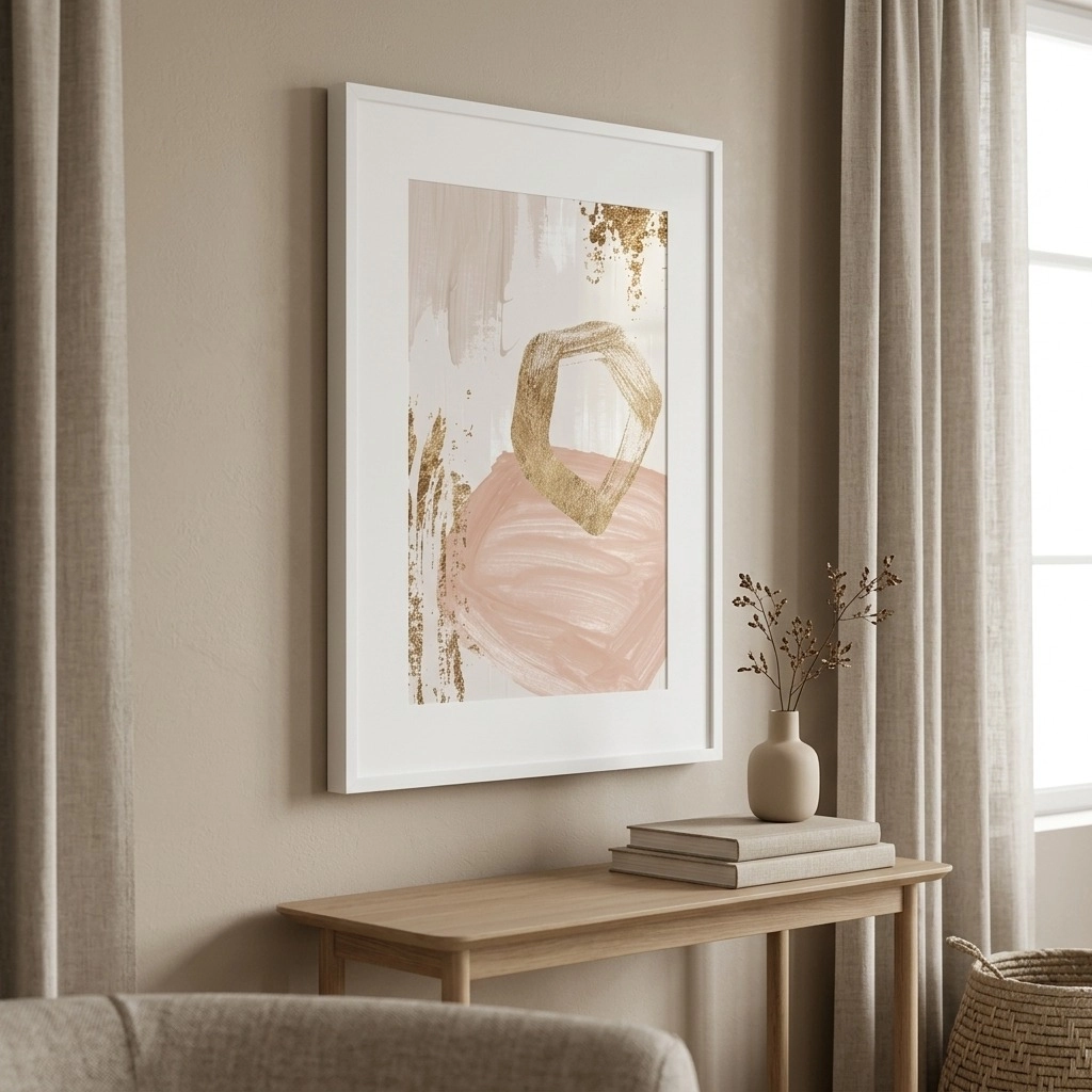 Πόστερ ACRYLIC PAINT GOLD AND PINK