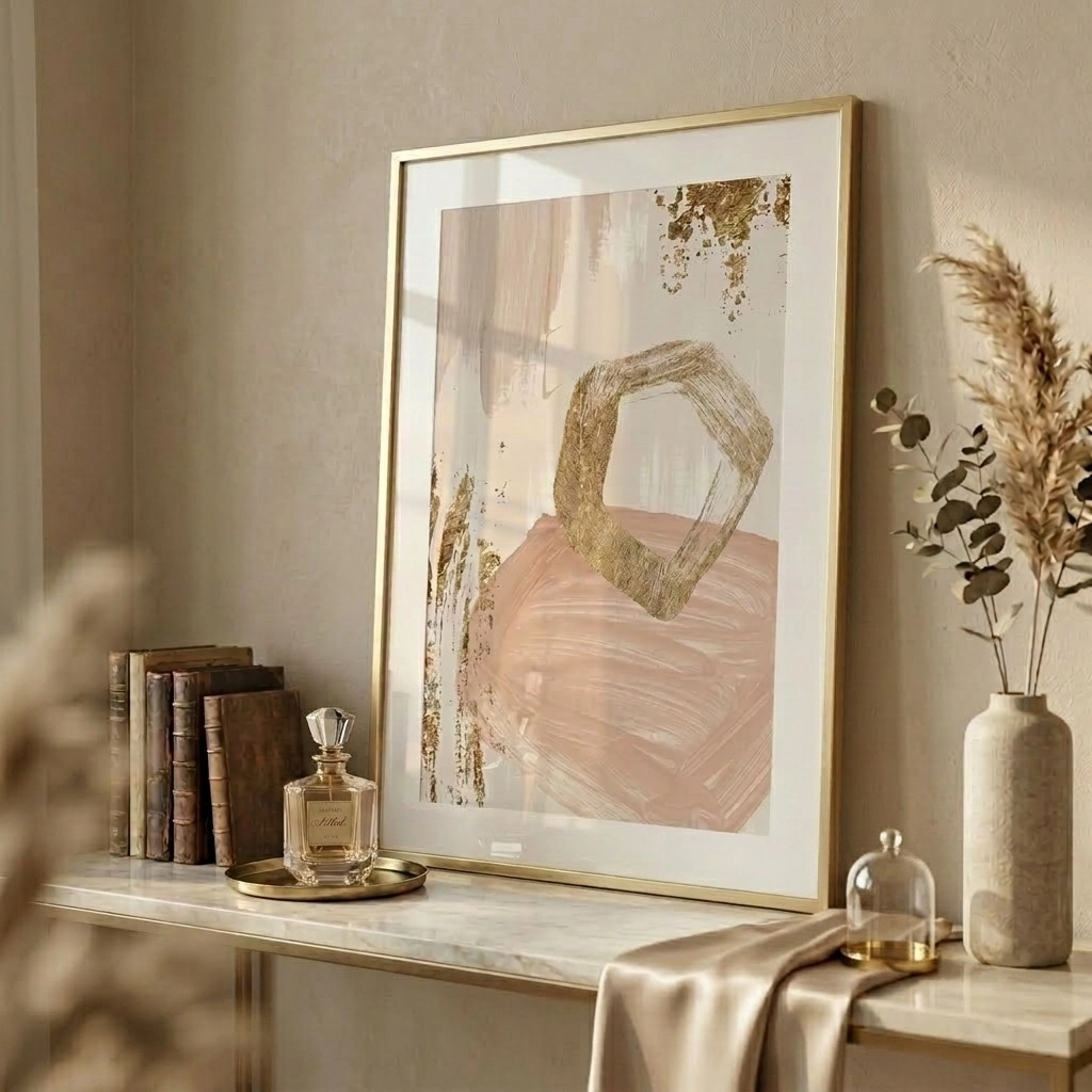 Πόστερ ACRYLIC PAINT GOLD AND PINK