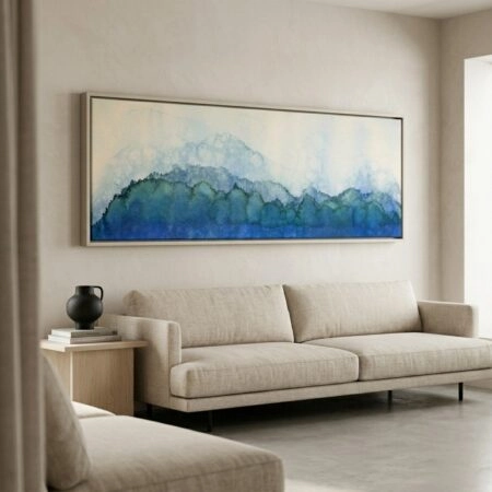 Πίνακας Πανοραμικός WATERCOLOR ABSTRACT LANDSCAPE - Κυματα Sticky 4