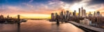 Πίνακας Πανοραμικός σε καμβά BROOKLYN BRIDGE SUNSET