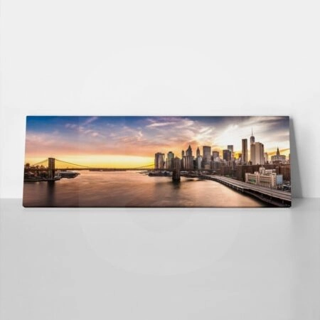 Πίνακας Πανοραμικός σε καμβά BROOKLYN BRIDGE SUNSET - Νεα Υορκη